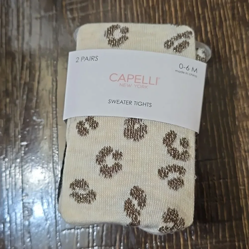 Capelli New York Sweater Tights 2-Pairs 0-6 Months
